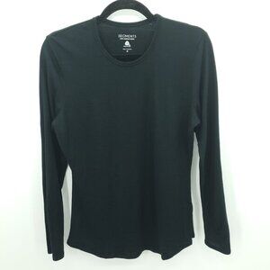 Seg'ments 100% Merino Wool Crew Neck Long Sleeve Base Layer Top M Black